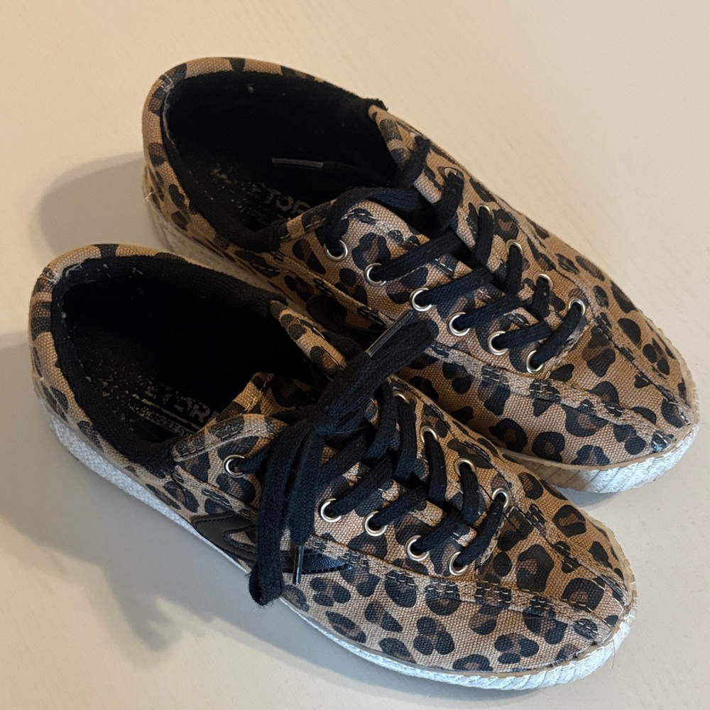 Tretorn Anthropologie Leopard Print Canvas Sneakers
